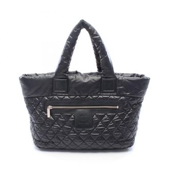 Chanel Black Nylon Leather Handbag Tote Bag (Pre-Owned)