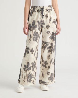 NVLT Womens Wide Leg Pant with Drawcord