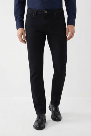 Olymp 5-Pocket-Jeans OLYMP Oskar, Herren, Gr. 31, L&auml;nge 30, schwarz, Denim/Jeans, Obermaterial: 98% Baumwolle, 2% Elasthan, gerade lang, Jeans 5-Pocket-Jean