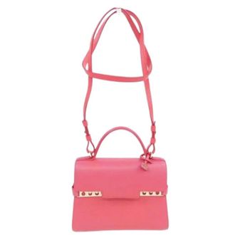 Delvaux Pre-owned Tempete Souple Calf Bag - Dames - Pre-owned - Roze - Maat: ONE Size Leer