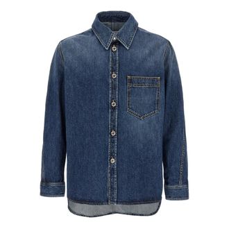 Givenchy Couture Seam Overshirt - Heren - Spijkeroverhemden - Blauw - L - Katoen - Overhemden