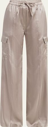 Tom Ford Stretch Silk Wide-Leg Cargo Pajama Pants