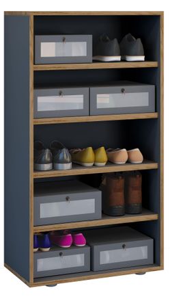 VCM Estante De Zapatos De Madera Vcm Dimensiones Aprox. Al. 110 X An. 60 X T. 33 Cm Caj&oacute;n De Cajones Con 5 Compartimentos Gabinete De Zapatos - Salia 5 X 