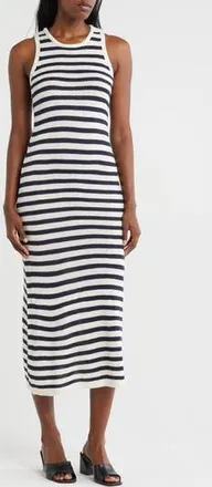 ZOE AND CLAIRE Stripe Sleeveless Knit Midi Dress in Navy at Nordstrom Rack, Size Medium