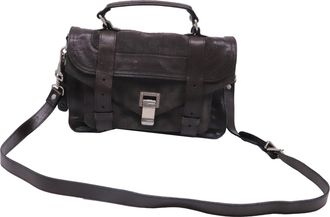 Proenza Schouler PS1 Tiny Satchel Bag in Dark Brown Leather