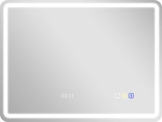 OEM Espejo De Ba&ntilde;o Con Luz Led 80x60 Cm Con Bluetooth 3 Colores De Luz Reloj Digital Funci&oacute;n Antivaho Funci&oacute;n De Memoria
