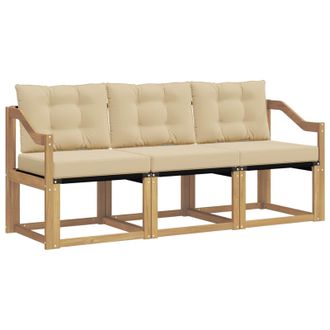 vidaXL Conjunto De Sof&aacute;s De Exterior Con Coj&iacute;n 3 Pcs Y Beige Vidaxl
