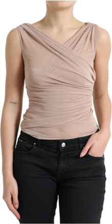 Dolce & Gabbana Sleeveless Tops - Dames - Tops zonder mouwen - Beige - S - Nylon - Tops