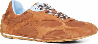 Bottega Veneta Mens Amber Suede And Nylon Orbit Flash Sneakers Brown Furs & Skins - Calf Leather Trainers