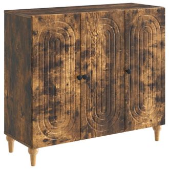 vidaXL Aparador Roble Ahumado 89 X 34,5 X 80 Cm Madera De Ingenier&iacute;a Vidaxl