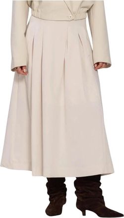 Co'Couture Rokken, Dames, Beige, S, Tengacc Pleat Rok