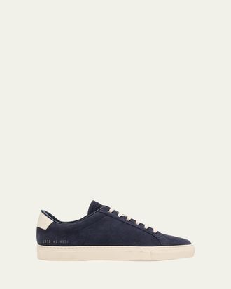 Common Projects Mens Retro Oiled Suede Low-Top Sneakers