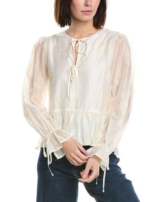 CeCe by Cynthia Steffe V-Neck Ruffle Button Down Blouse