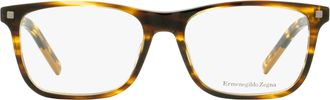 Ermenegildo Zegna EZ5187 Rectangular Acetate Eyeglasses - Brown