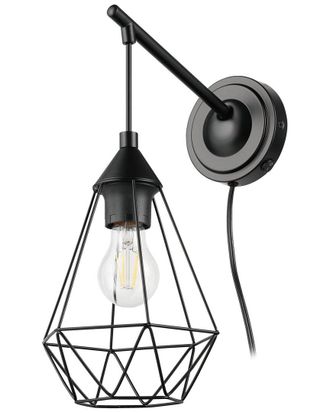 Eglo Eglo Tarbes 1 Light Open Frame Geometric Wall Light With Matte Black Finish