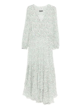 Styland floral-print pleated dress - women - Silk/Viscose - 42 - Green