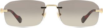 Gucci GG1221S 006 Mens Sunglasses Gold Size 56 - Free RX Lenses - Free RX Lenses