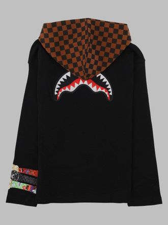 Sprayground Logo-Printed Hoodie Sweatshirt - Black