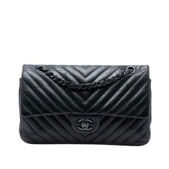 Chanel Pre-owned Vintage Gewatteerde Schoudertas - Dames - Pre-owned - Zwart - Maat: ONE Size Leer