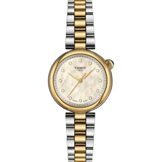 Tissot Desir Mother-of-Pearl & Diamond Two-Tone Watch, 28mm at Nordstrom