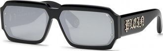 Philipp Plein Mens SPP150 67 0703 Sunglasses - Black - One Size