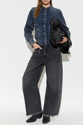 AllSaints Denim Shirt Evanna, Womens, Navy Blue