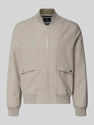 Paul Smith Bomberjacke mit Pattentaschen und Rei&szlig;verschluss in Mittelgrau, Gr&ouml;&szlig;e L