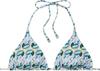 Tory Burch Top bikini con stampa - Blu