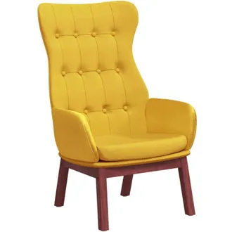 Nova Sillón de relax de tela amarillo mostaza vidaXL