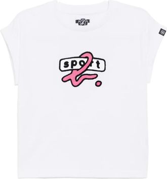 Sport b. T-shirt met logo-applicatie - Wit
