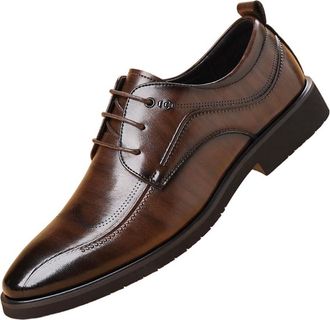 Generic Mens Brogue Oxford Dress Shoes Business Casual Leather Shoes British Style Large Size Comfortable Office Commuting Shoes for Men(Brown,10.5)