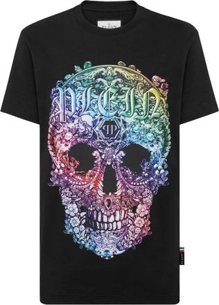 Philipp Plein T-shirt Ronde Hals SS Barok Schedel - Heren - T-shirts - Zwart - 3XL - Katoen - Tops