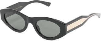 Gucci Ovaal Montuur Zonnebril - Dames - Zonnebrillen - Zwart - 52 MM - Accessoires