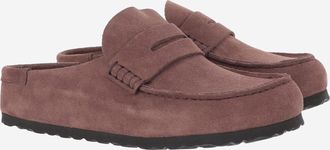 Birkenstock Unisex Loafers Naples Wrapped Suede Wine Leather Sandal