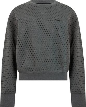 Pinko Sweatshirt met applicaties - Dames - Sweatshirts - Grijs - M - Katoen - Hoodies & sweatvesten