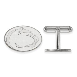 Diamond2Deal Sterling Silver Rhodium-plated Penn State University Lion Cuff Links