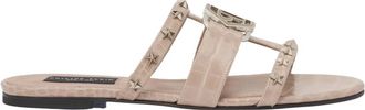 Philipp Plein Cocco Print Slides Stars Hexagon - Dames - Sandalen - Beige - 37 EU - Leer - Schoenen