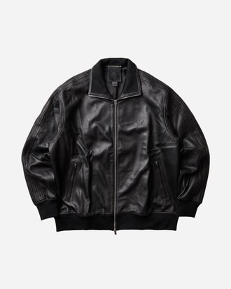 adidas A-TYPE Leather Firebird Track Top Black