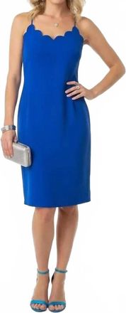 J.crew Scallop Trim Sun Midi Dress In Royal Blue