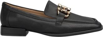Alma En Pena Platte loafer met beugels - Dames - Loafers - Zwart - 40 EU - Leer - Schoenen