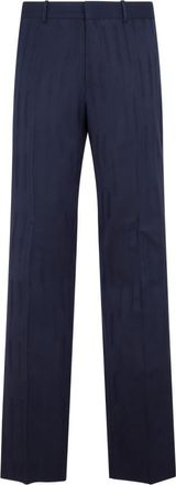 Off-white Navy Blue Jacquard Slim Pant