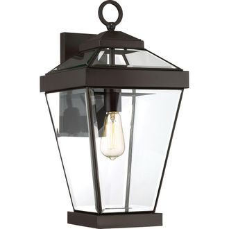 Loops Outdoor IP44 1 Bulb Wall Light Lantern Western Bronze LED E27 60W d02332