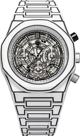 D1 Milano Sketch Skeleton Chronograph Bracelet Watch, 40.5mm in White at Nordstrom