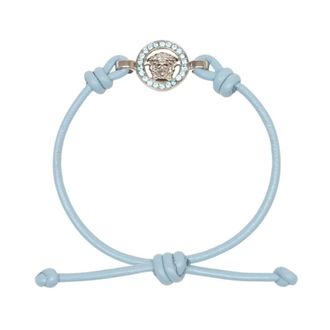 Versace Bracelets, female, Blue, Size: ONE SIZE Medusa 95 Leather Bracelet