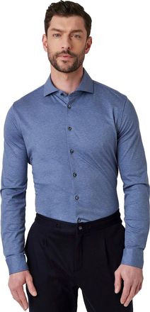 DeSoto Luxury Hai overhemd slim fit blauw semi-wide collar