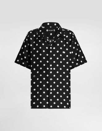 Dolce & Gabbana Polka Dot-print Silk Twill Shirt - Man Shirts Multicolor 38