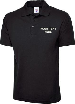 Generic Pilot Olympic Left Chest Text Polo Shirt, Workwear Industrial Office Unisex Adults Top (Black, 3XL, 3X_l)