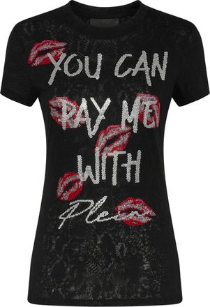 Philipp Plein Dames, Tops, Zwart, Maat: XL Katoen