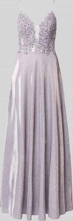 Laona Schimmerndes Midikleid mit Stitchings und Pailletten in Flieder, Gr&ouml;&szlig;e 32