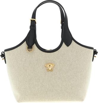 Versace Beige La Medusa Mini Tote